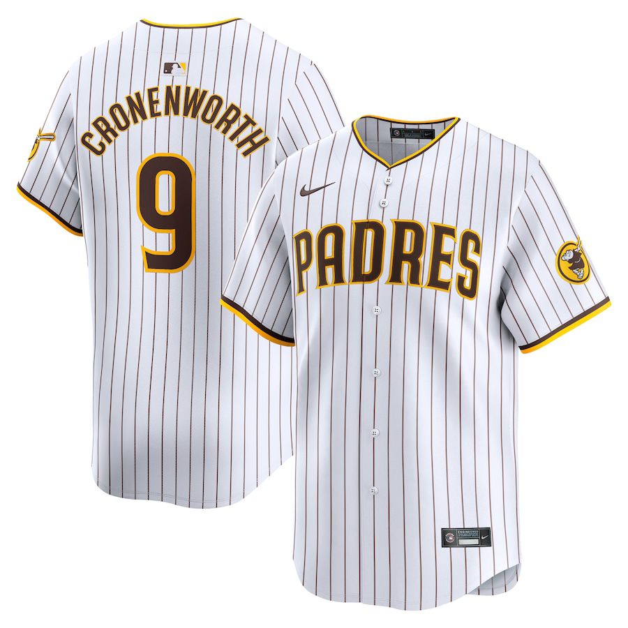 Men San Diego Padres #9 Jake Cronenworth Nike White Home Limited Player MLB Jersey